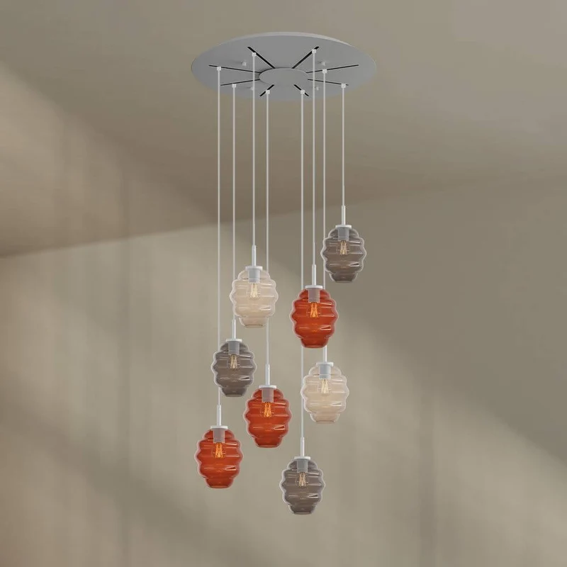 s.luce Echos Galerieleuchte 8-flammig Ø 80cm Baldachin Ø 18cm