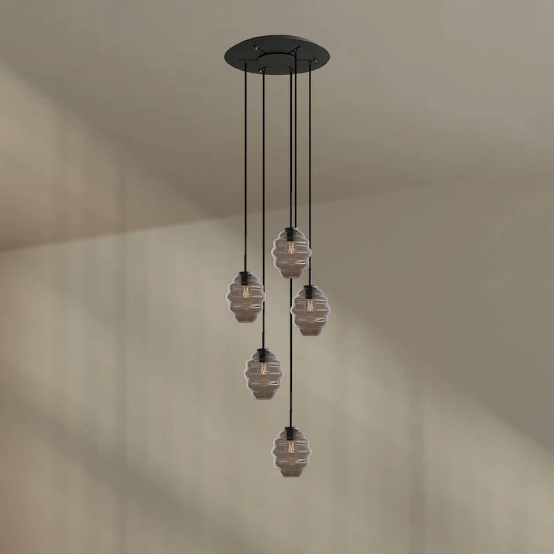 s.luce Echos Galerieleuchte 5-flammig Ø 60cm Baldachin Ø 18cm