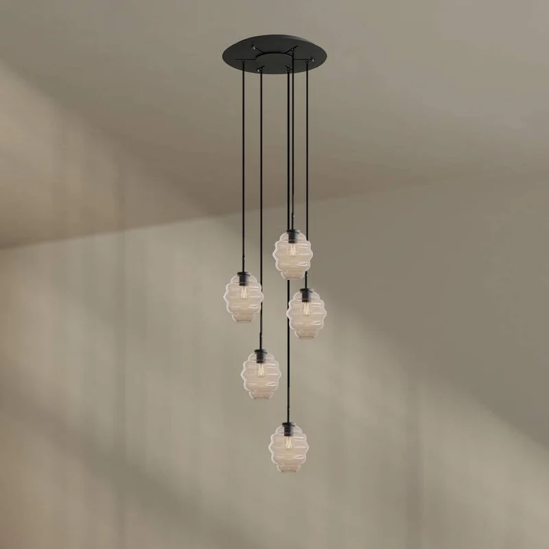 s.luce Echos Galerieleuchte 5-flammig Ø 60cm Baldachin Ø 18cm