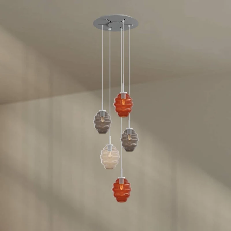 s.luce Echos Galerieleuchte 5-flammig Ø 60cm Baldachin Ø 18cm