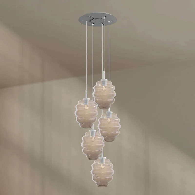 s.luce Echos Galerieleuchte 5-flammig Ø 60cm Baldachin Ø 25cm
