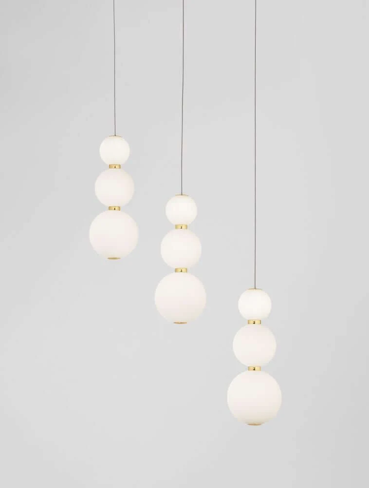 Perla LED Pendelleuchte Balken 70cm 9-flammig 3000K Gold
