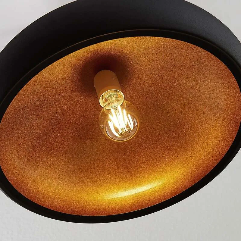 B-Ware Lindby Pendelleuchte Hängeleuchte Gerwina LED Lampe dimmbar schwarz/gold 40cm