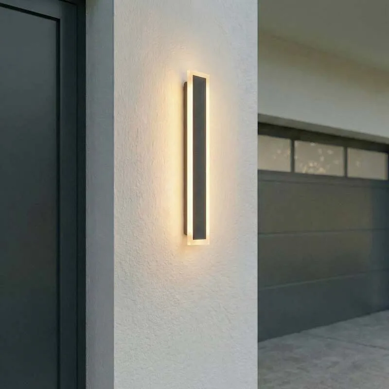 B-Ware Lucande Außenwandleuchte Ilora LED Gartenlampe schwarz CCT IP65 60cm 380Lumen