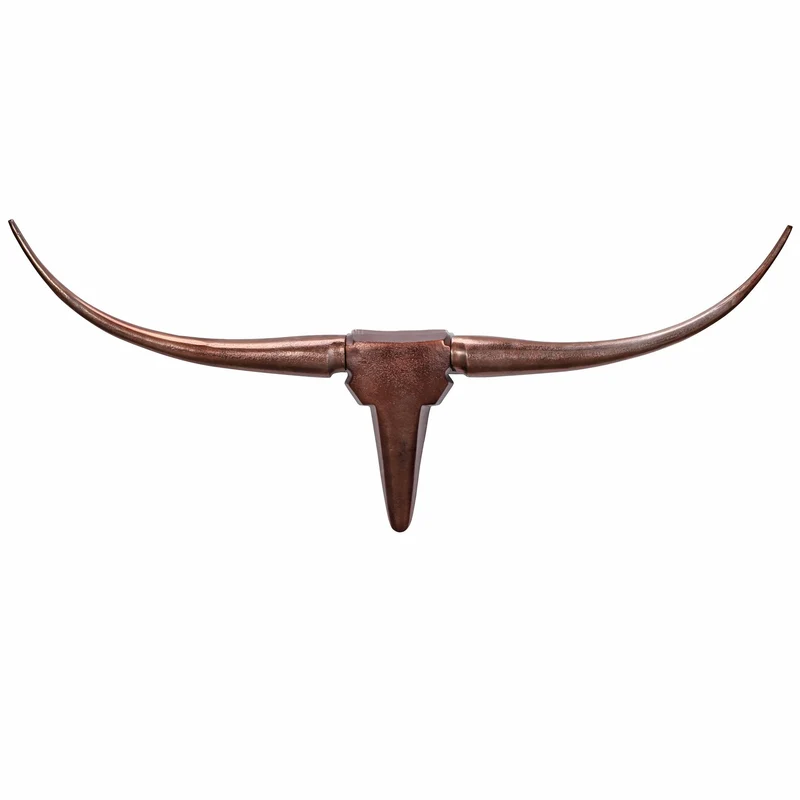 Deko Geweih Bull M 100cm Bronze Aluminium Stierkopf Modern