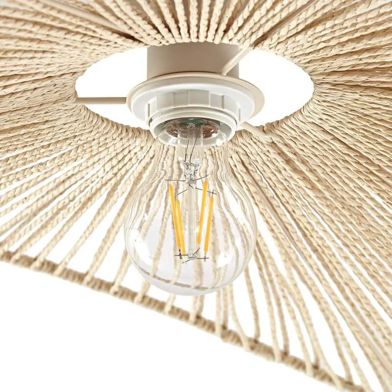 B-Ware Lindby Deckenleuchte Valdorin LED Lampe dimmbar beige 75x50cm Papier Leuchte