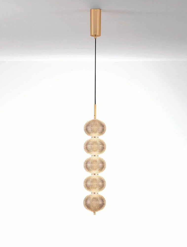 Klelia Pendelleuchte 5-flammig Ø 15cm 3000K Gold