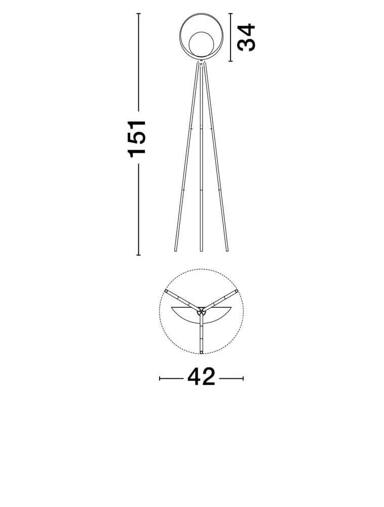 Kitro LED Stehlampe 3000K Schwarz, Gold