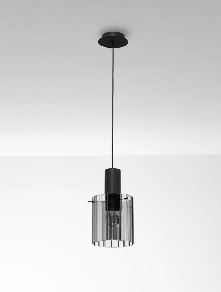 Mirbi Pendelleuchte Ø 18cm Schwarz, Rauch