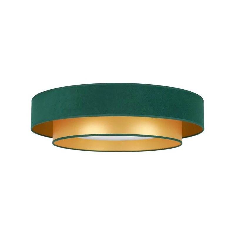 B-Ware Deckenlampe Lampe LED Luneta Fernbedienung Samt dunkelgrün gold Deckenleuchte220