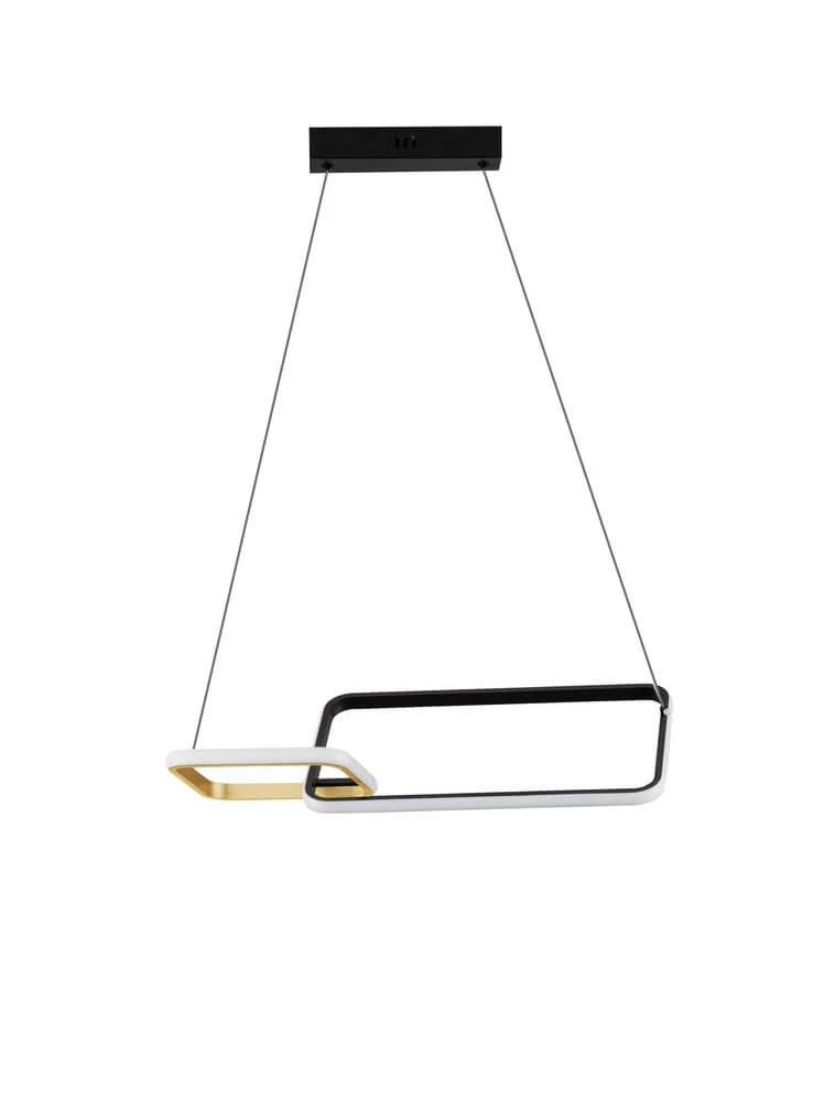 Imar LED Pendelleuchte Rechteckig 2-flammig 3200K Schwarz, Gold