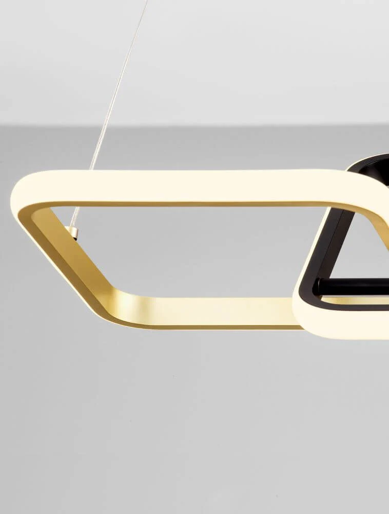 Imar LED Pendelleuchte Rechteckig 2-flammig 3200K Schwarz, Gold