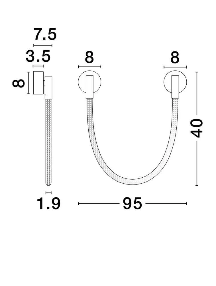 Ilane LED Wandleuchte Halbrund 3000K Schwarz
