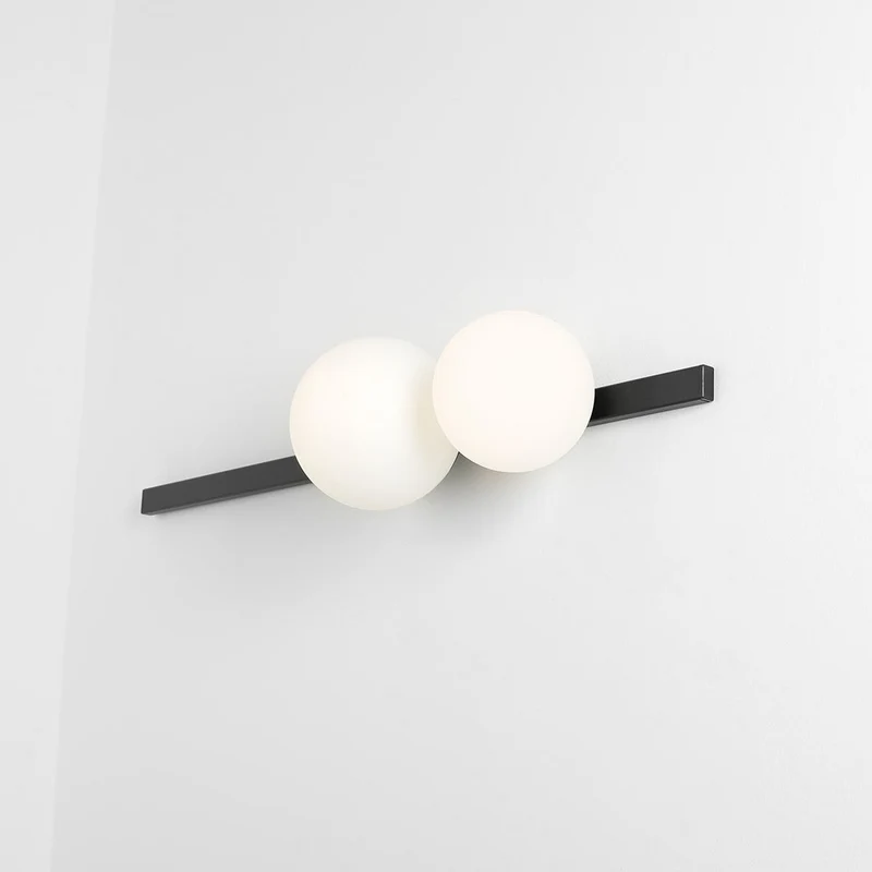 B-Ware Wandleuchte Garda 2 schwarz LED Wandlampe Leuchte dimmbar Metall Glas 2-flammig