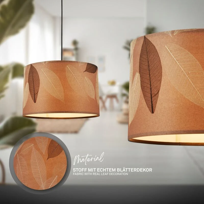B-Ware Briloner Pendelleuchte Hängeleuchte Mata LED 3-flammig Blätterdekor Boho-Stil