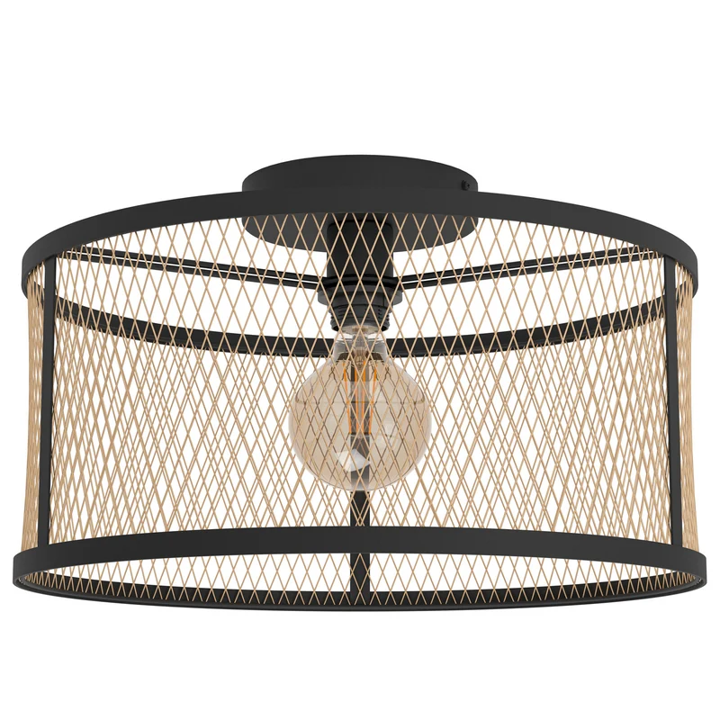 B-Ware Eglo Deckenlampe Dellow LED Leuchte dimmbar schwarz messing Ø45cm Stahl 27cm