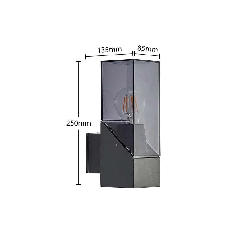 B-Ware Lucande Außenwandleuchte Fiola anthrazit dimmbar IP54 25cm Wandleuchte Leuchte
