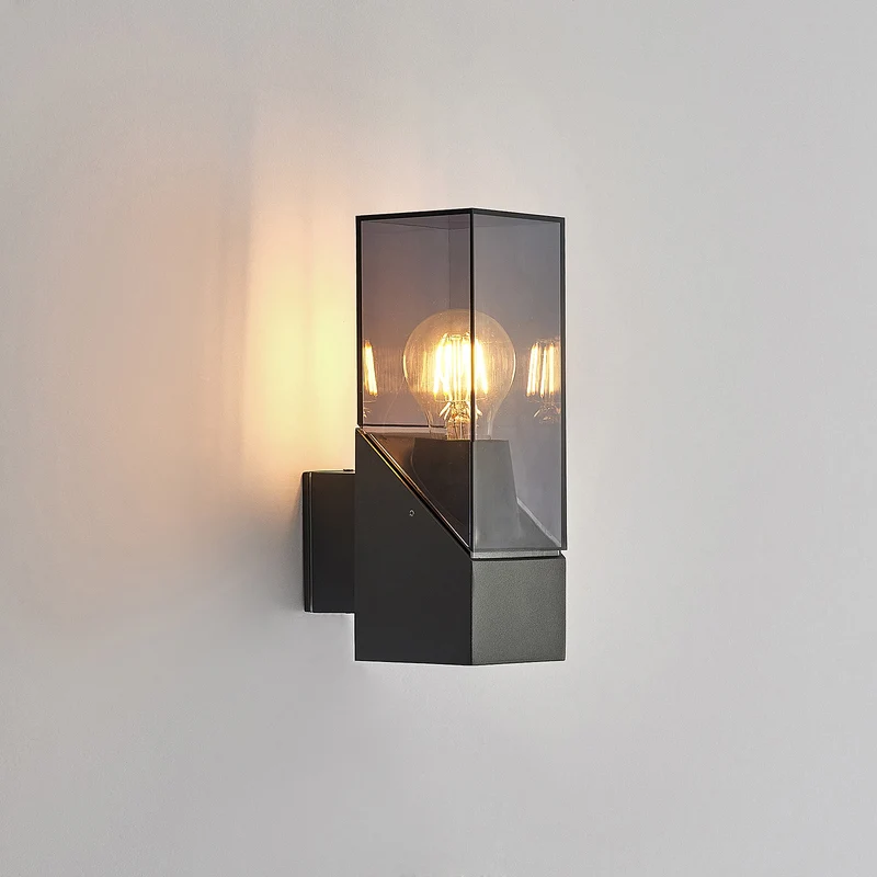 B-Ware Lucande Außenwandleuchte Fiola anthrazit dimmbar IP54 25cm Wandleuchte Leuchte