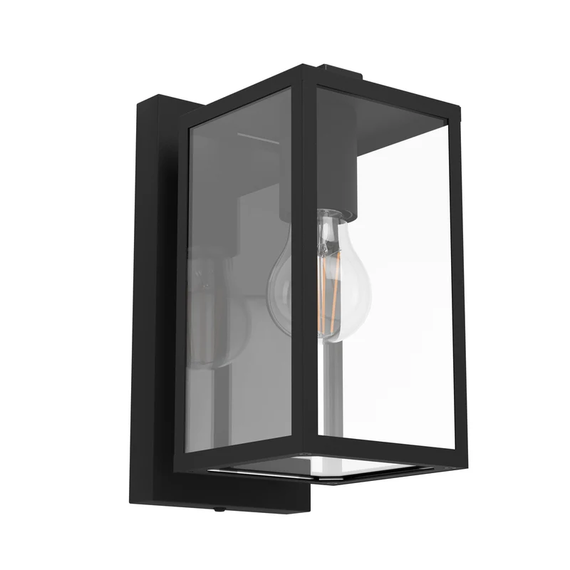 B-Ware EGLO Außenwandleuchte Budrone schwarz klar Gartenleuchte Lampe dimmbar IP44 27cm