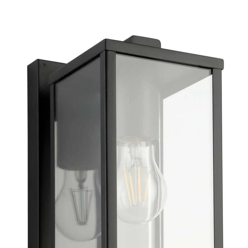 B-Ware EGLO Außenwandleuchte Budrone schwarz klar Gartenleuchte Lampe dimmbar IP44 27cm