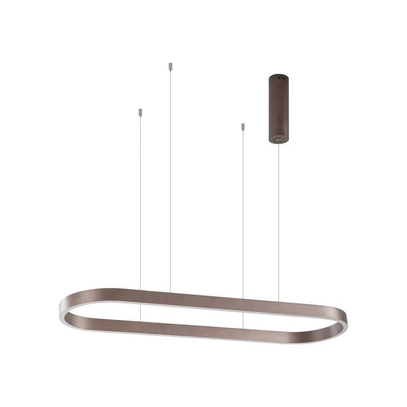 B-Ware Lucande Hängeleuchte Melinay LED Pendelleuchte dimmbar CCT braun 110x32cm