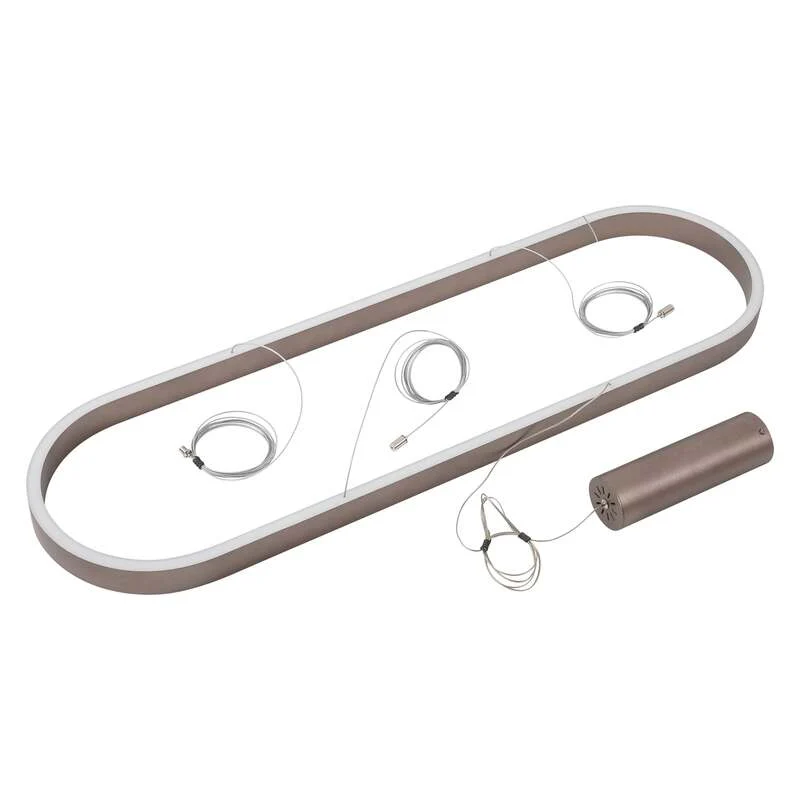B-Ware Lucande Hängeleuchte Melinay LED Pendelleuchte dimmbar CCT braun 110x32cm
