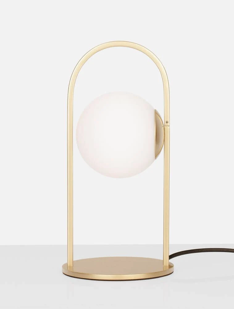 Hook LED Tischleuchte 3000K Gold-Gebürstet, Weiß