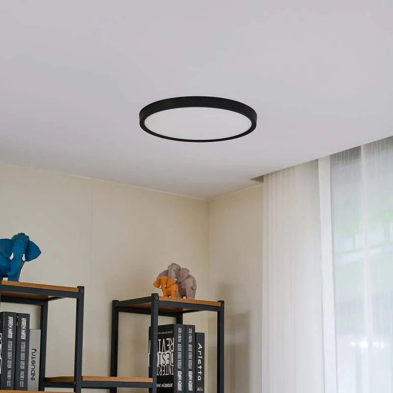 B-Ware Lindby Deckenleuchte Pravin LED Lampe Leuchte schwarz Ø40cm warmweiß 3000K