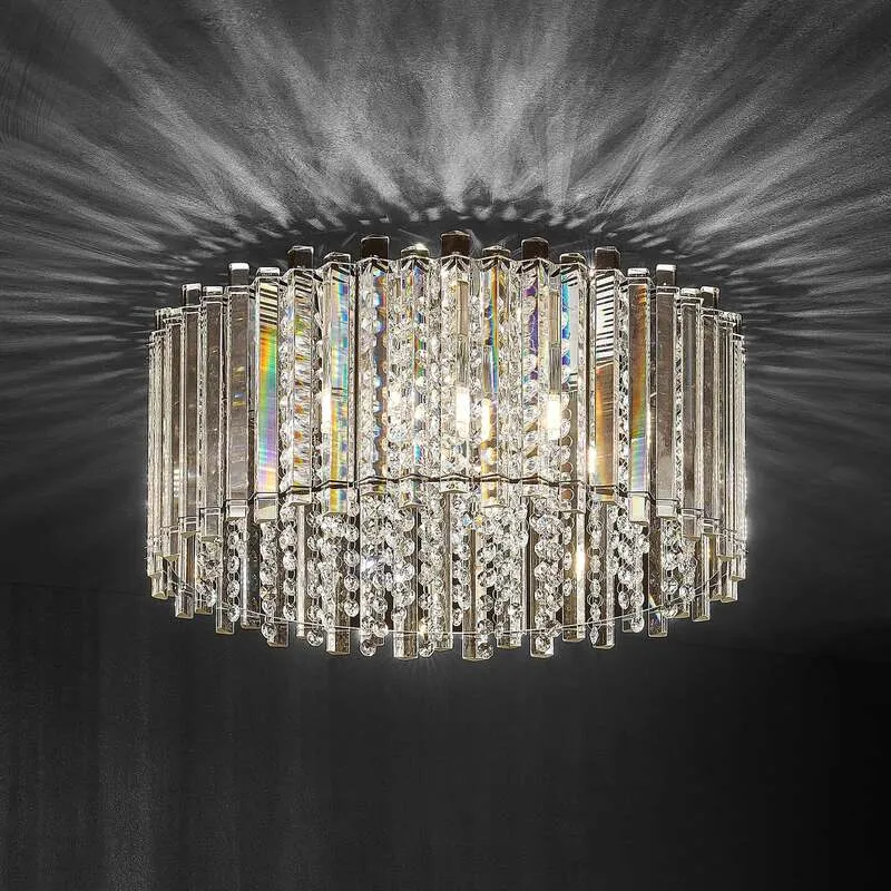 B-Ware Lucande Deckenleuchte Limana LED Lampe 6-flammig dimmbar chrom Ø50cm 23cm hoch