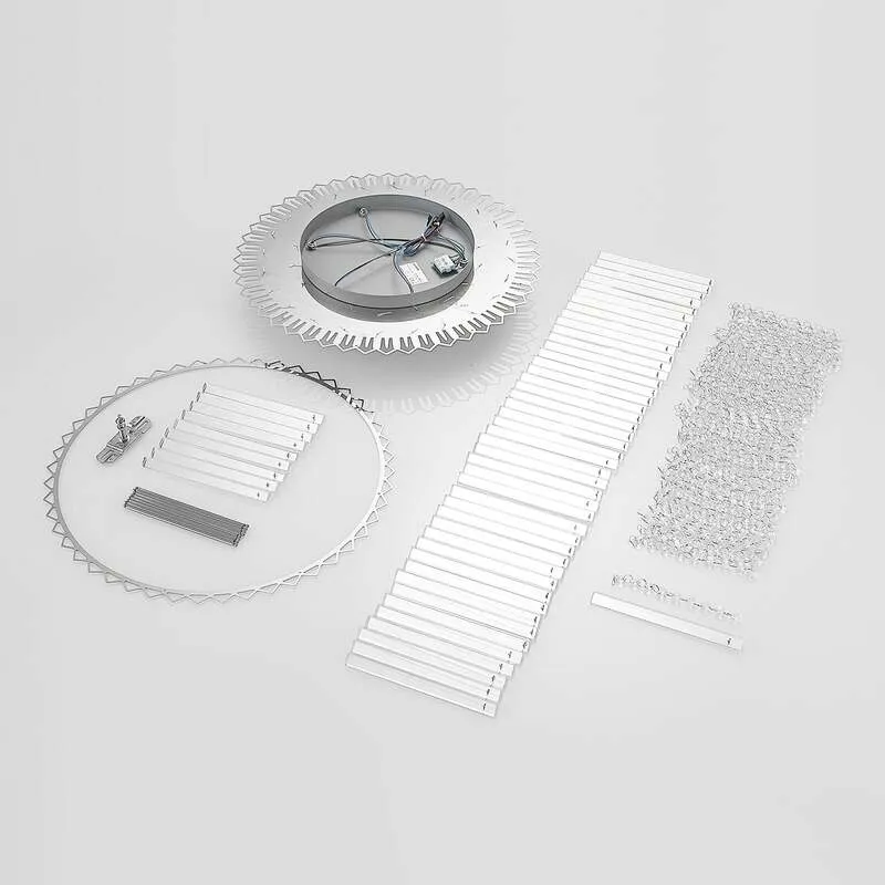 B-Ware Lucande Deckenleuchte Limana LED Lampe 6-flammig dimmbar chrom Ø50cm 23cm hoch