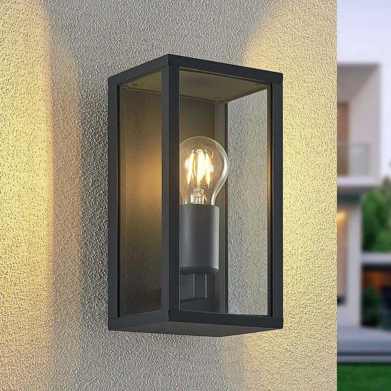 B-Ware Lindby Außenwandleuchte Peldar LED Gartenlampe anthrazit 26cm dimmbar IP44