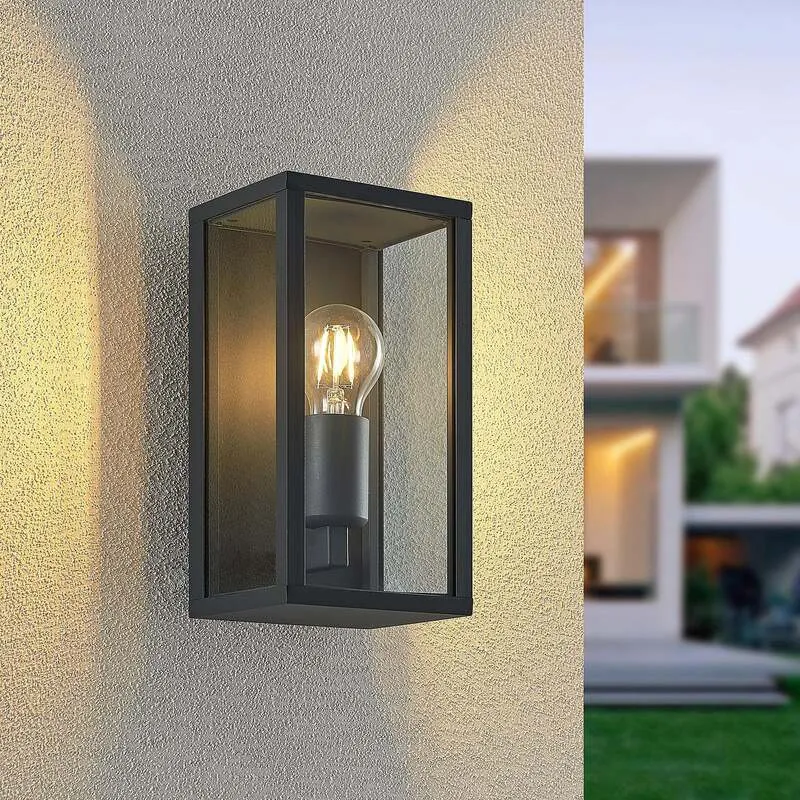 B-Ware Lindby Außenwandleuchte Peldar LED Gartenlampe anthrazit 26cm dimmbar IP44