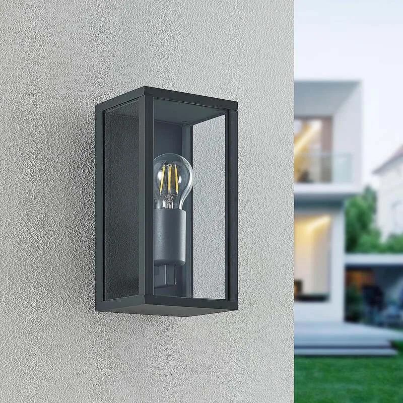 B-Ware Lindby Außenwandleuchte Peldar LED Gartenlampe anthrazit 26cm dimmbar IP44