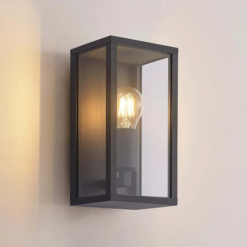 B-Ware Lindby Außenwandleuchte Peldar LED Gartenlampe anthrazit 26cm dimmbar IP44