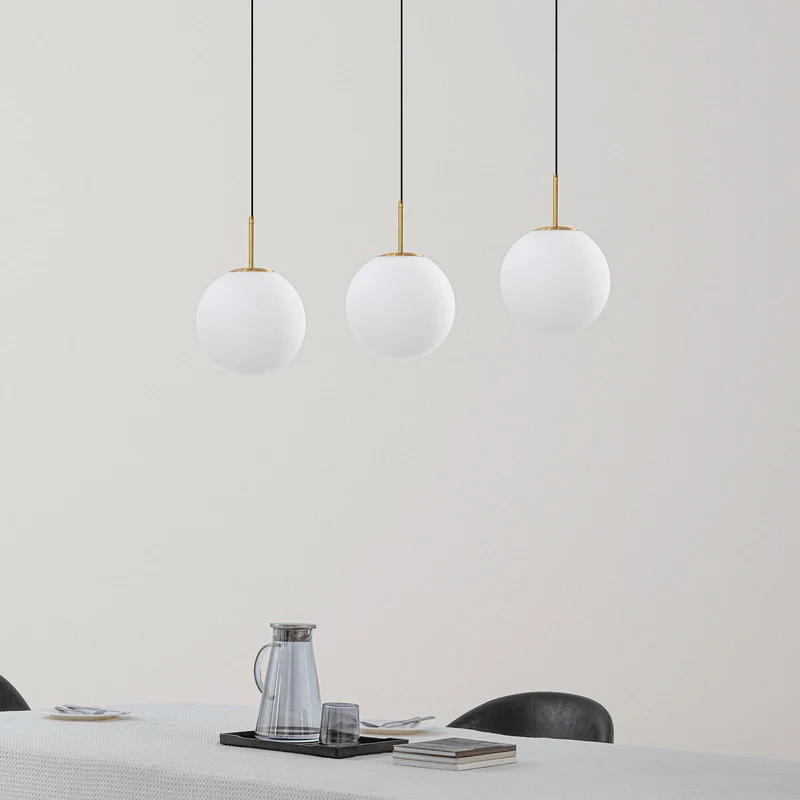 B-Ware Lucande Pendelleuchte Hängeleuchte LED Joran Glas weiß Gold Esszimmer Lampe