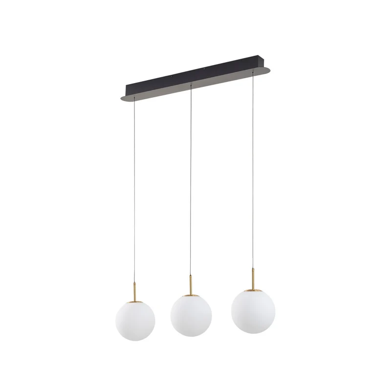 B-Ware Lucande Pendelleuchte Hängeleuchte LED Joran Glas weiß Gold Esszimmer Lampe