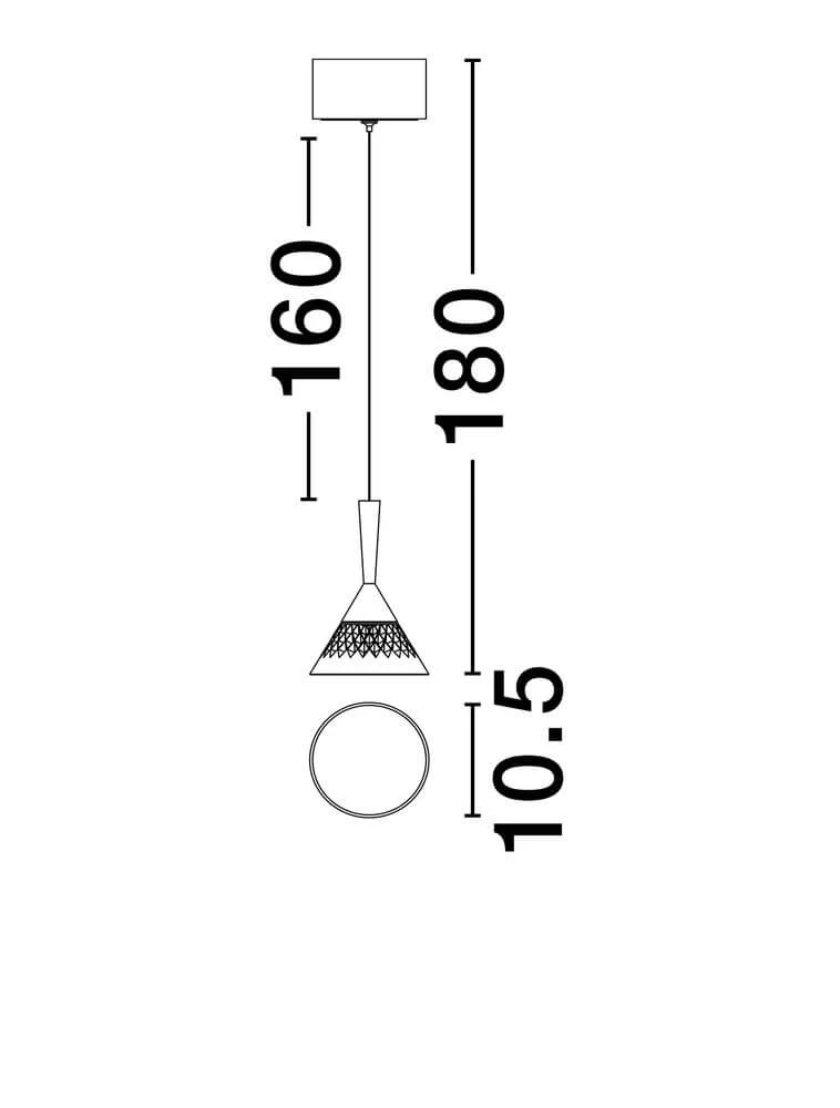 Paluz LED Pendelleuchte Ø 10,5cm 3000K Schwarz, Roségold