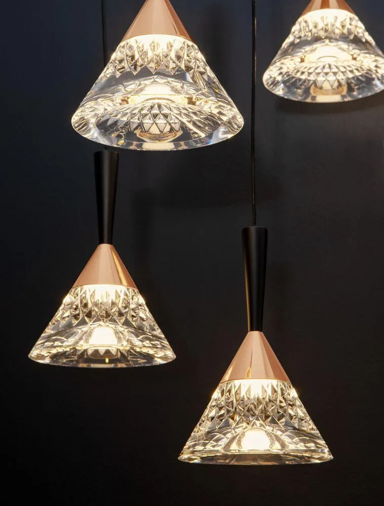 Paluz LED Pendelleuchte 5-flammig Ø 32cm 3000K Schwarz, Roségold