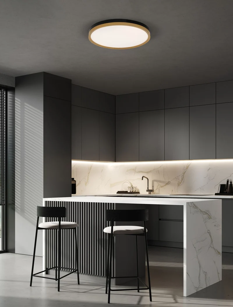 Cantria LED Deckenleuchte 3000K Schwarz, Gold