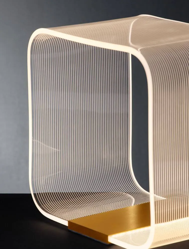 Valentin LED Tischleuchte Quadratisch 3000K Gold