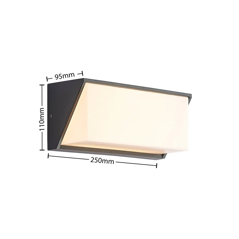 B-Ware Lindby Außenleuchte Wandlampe LED dunkelgrau IP65 Außenlampe warmweiß 25 cm713