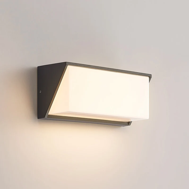 B-Ware Lindby Außenleuchte Wandlampe LED dunkelgrau IP65 Außenlampe warmweiß 25 cm713