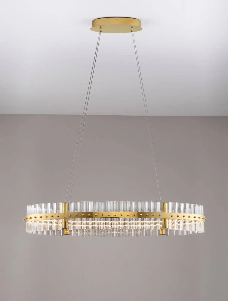 Kezo LED Pendelleuchte Oval Ø 90cm 3000K Gold