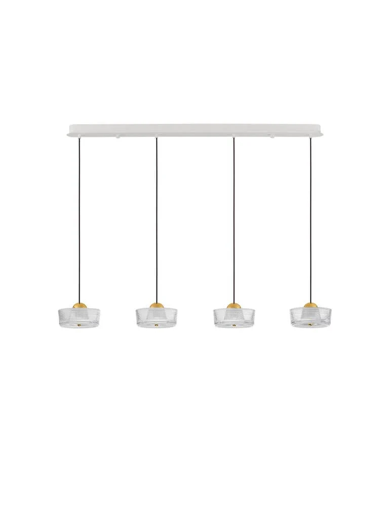 Keros LED Pendelleuchte 4-flammig 3000K Gold