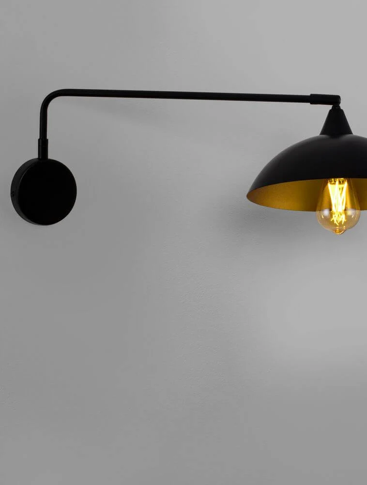 Mirba Wandleuchte Schwarz, Gold