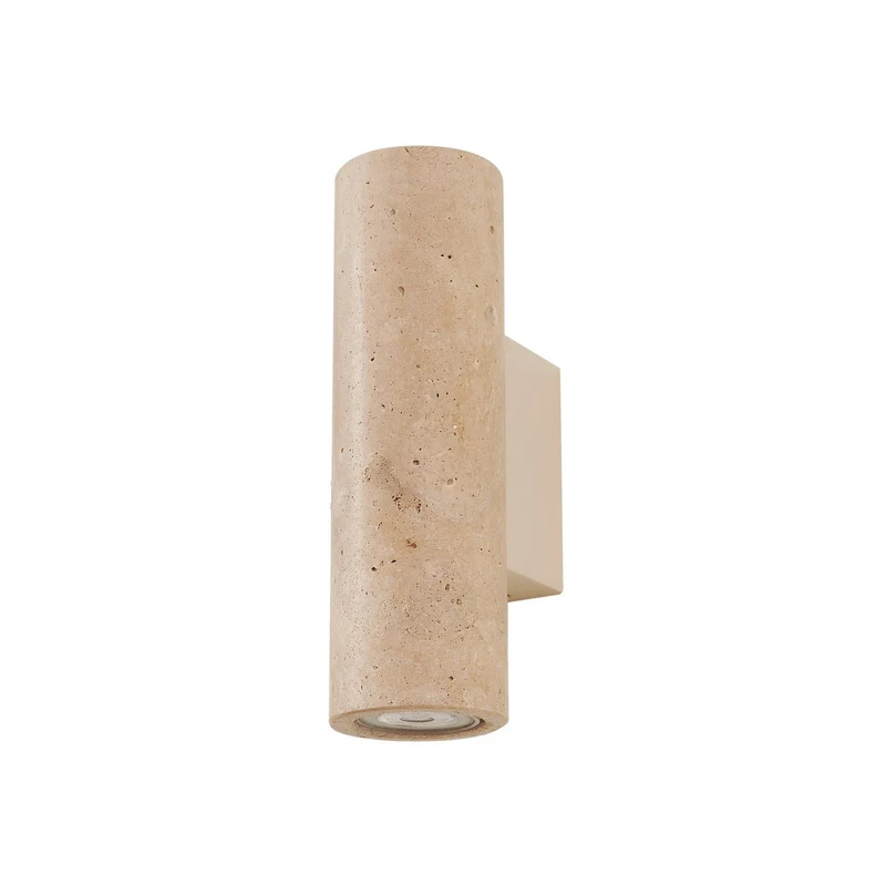B-Ware Lucande Wandleuchte Leuchte Beige Naturfarbend Tavira travertin Stein Up Down