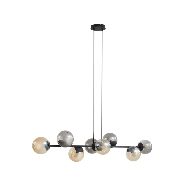 B-Ware Lindby Pendelleuchte Isamer Leuchte 130cm rauchgrau amber Kugel Lampe Spot