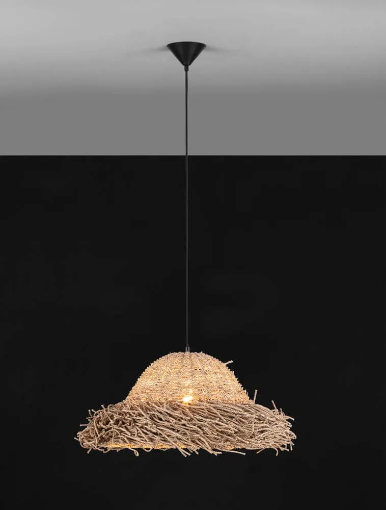 Natu Pendelleuchte E27 Seegras Braun