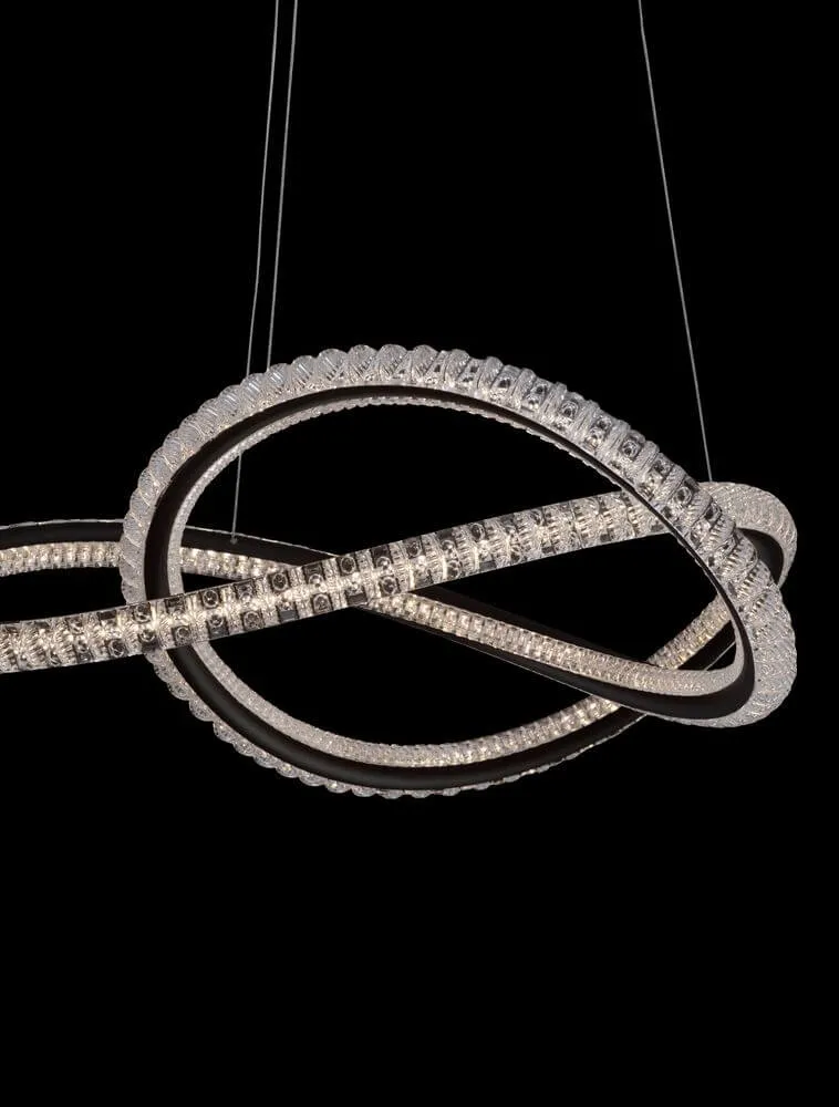 Ginevra LED Pendelleuchte Verknotet Ø 58cm 3000K Schwarz