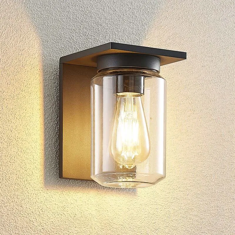 B-Ware Lucande Außenwandleuchte Semka LED Gartenlampe dimmbar anthrazit 20cm IP54